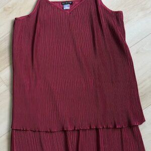Venus Blouson Berry Crinkle Spaghetti Strap Dress Size M